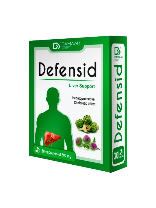 Defensid: jigar va o‘t pufagi salomatligi uchun, artishok, rastoropsha, 30 kapsula, Damaar