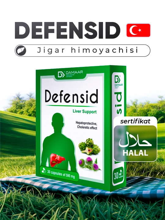 Defensid: jigar va o‘t pufagi salomatligi uchun, artishok, rastoropsha, 30 kapsula, Damaar - 