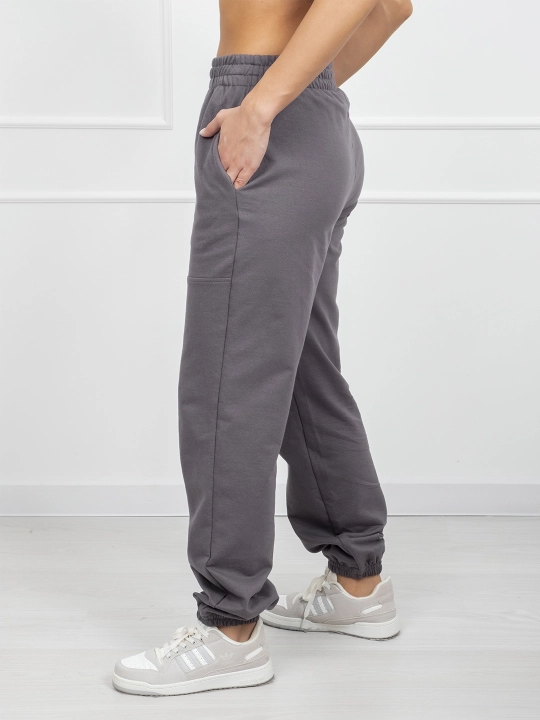 Ayollar sport shimlari, klassik joggerlar, keng oversize shim, rezinkali triko