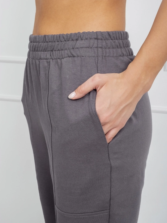 Ayollar sport shimlari, klassik joggerlar, keng oversize shim, rezinkali triko