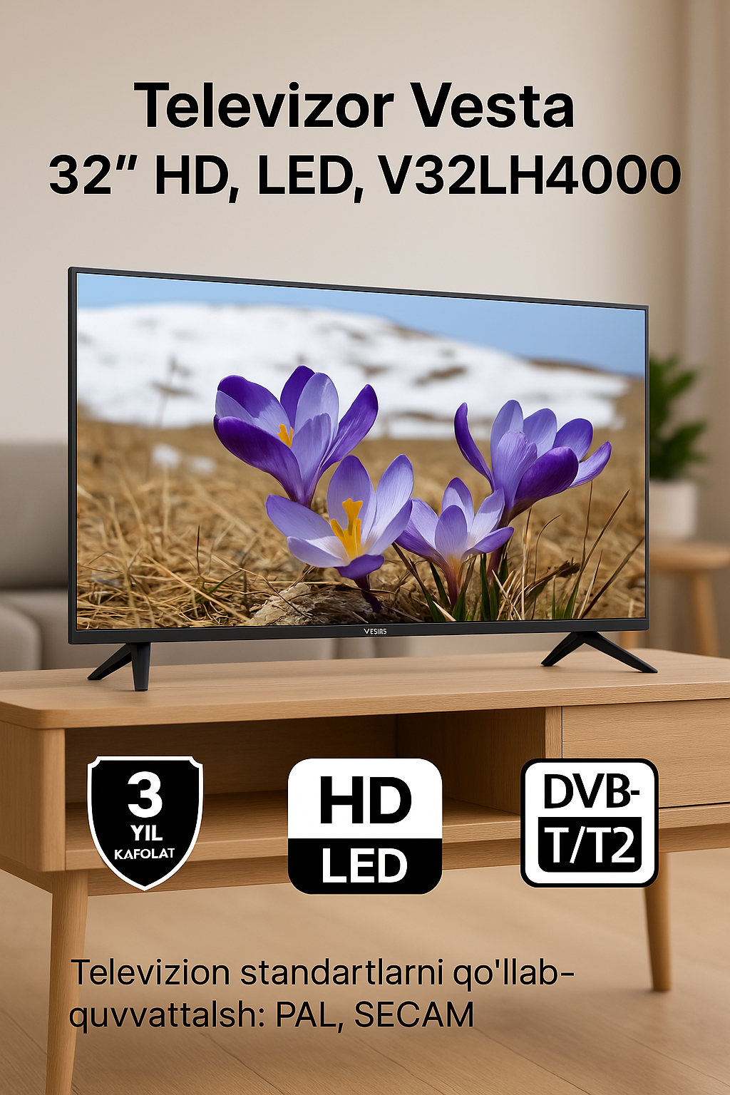 Телевизор Веста 32" HD, LED, V32LH4000 купить по низким ценам в ...