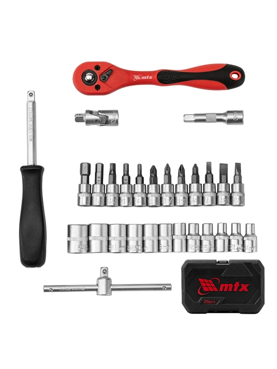 Набор инструментов MTX, CrV, 1/4", кейс, 29 предметов, 135239