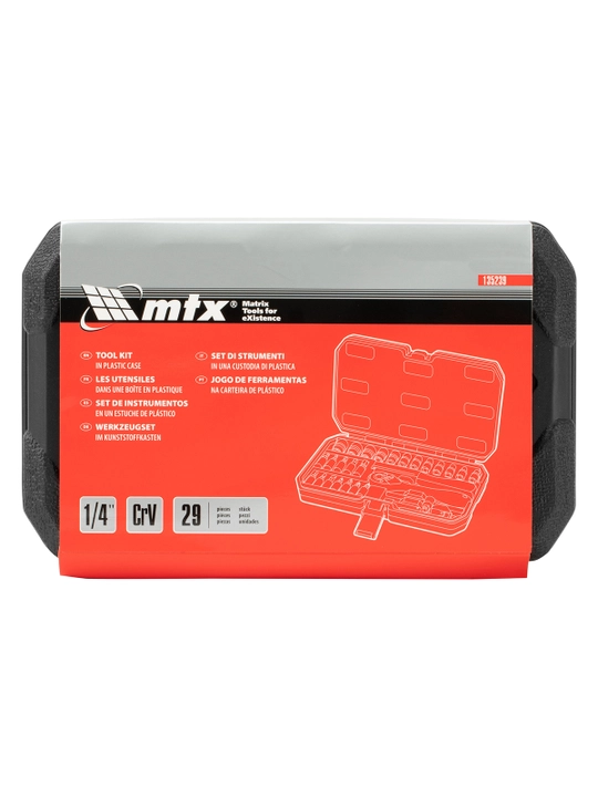 Набор инструментов MTX, CrV, 1/4", кейс, 29 предметов, 135239