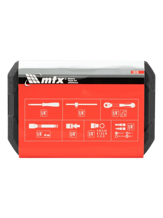 Набор инструментов MTX, CrV, 1/4", кейс, 29 предметов, 135239