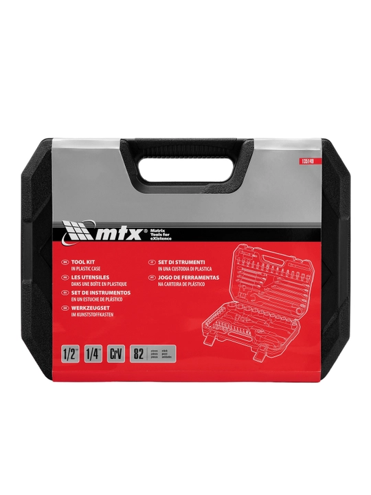 Набор инструментов МТХ, 1/2", 1/4", CrV, кейс, 82 предмета, 135149