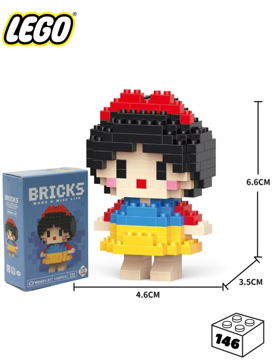Konstruktor 3D blok, mini Lego, bolalar va kattalar uchun o'yinchoq jumboq, raqamlar sariq
