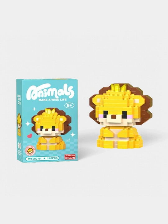 Konstruktor 3D blok, mini Lego, bolalar va kattalar uchun o'yinchoq jumboq, raqamlar sariq