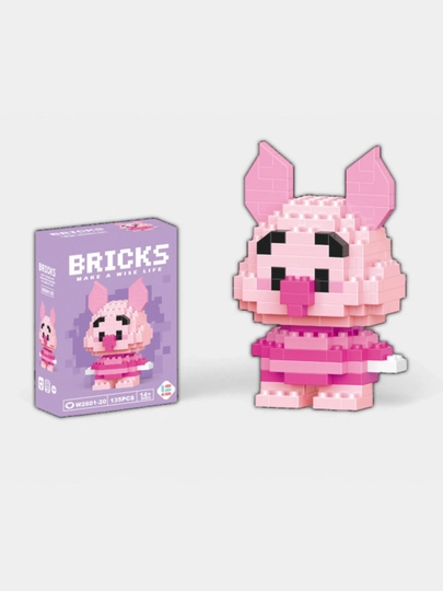Konstruktor 3D blok, mini Lego, bolalar va kattalar uchun o'yinchoq jumboq, raqamlar sariq