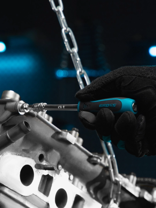 Набор инструментов GROSS, 1/4", 1/2", CrV, 120 зубьев, 76 предметов, 14156