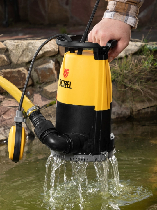 Дренажный насос DENZEL DP-450S, 450 Вт, напор 6 м, для чистой и грязной воды, 97267