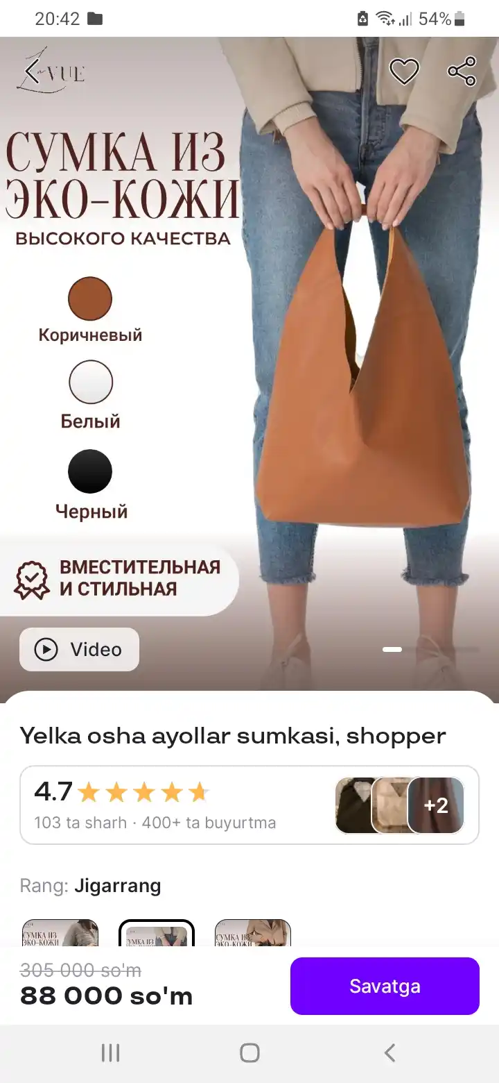 Сумка женская через плечо, шоппер