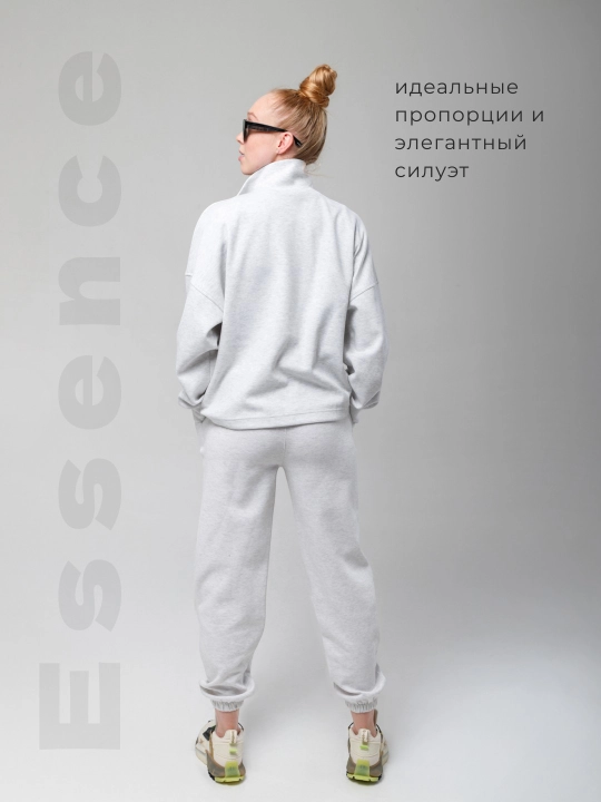 Ayollar uchun kundalik sport kostyumi, ikki qismli, zamokli svitshot va jogger shim, S - L