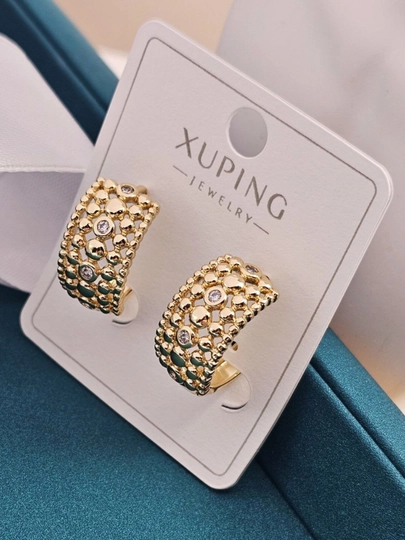 Кольцевые серьги для девочек и женщин, Xuping — 1001PRT-XUPINGK-ЗОЛОТ