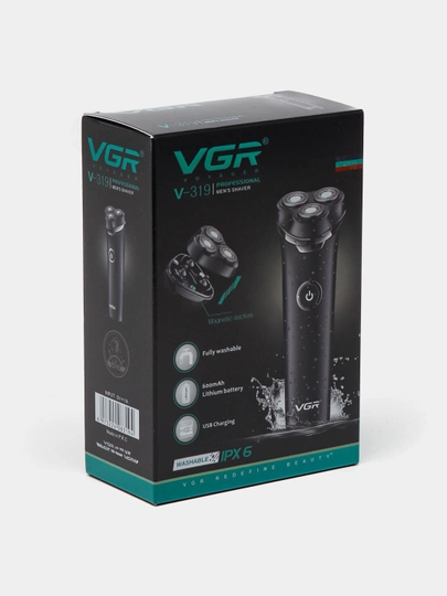 Электробритва мужская, для лица, аккумуляторная, VGR 319 — VGR001-8VGR