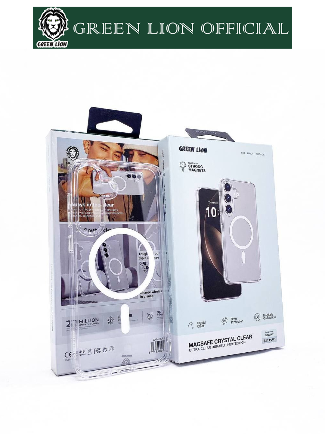 Чехол MagSafe Green Lion Samsung S25/ S25 Plus/S25 Ultra прозрачный, Magsafe Crystal Clear