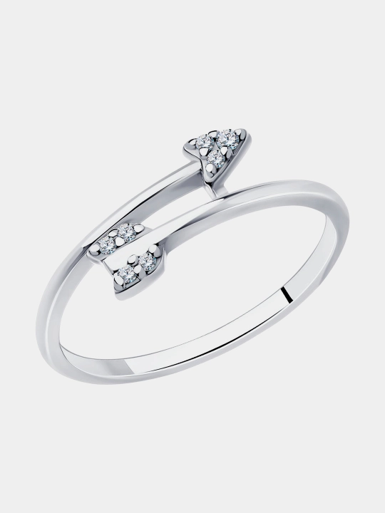 Кольцо из серебра с фианитами SOKOLOV, 94013657 - 