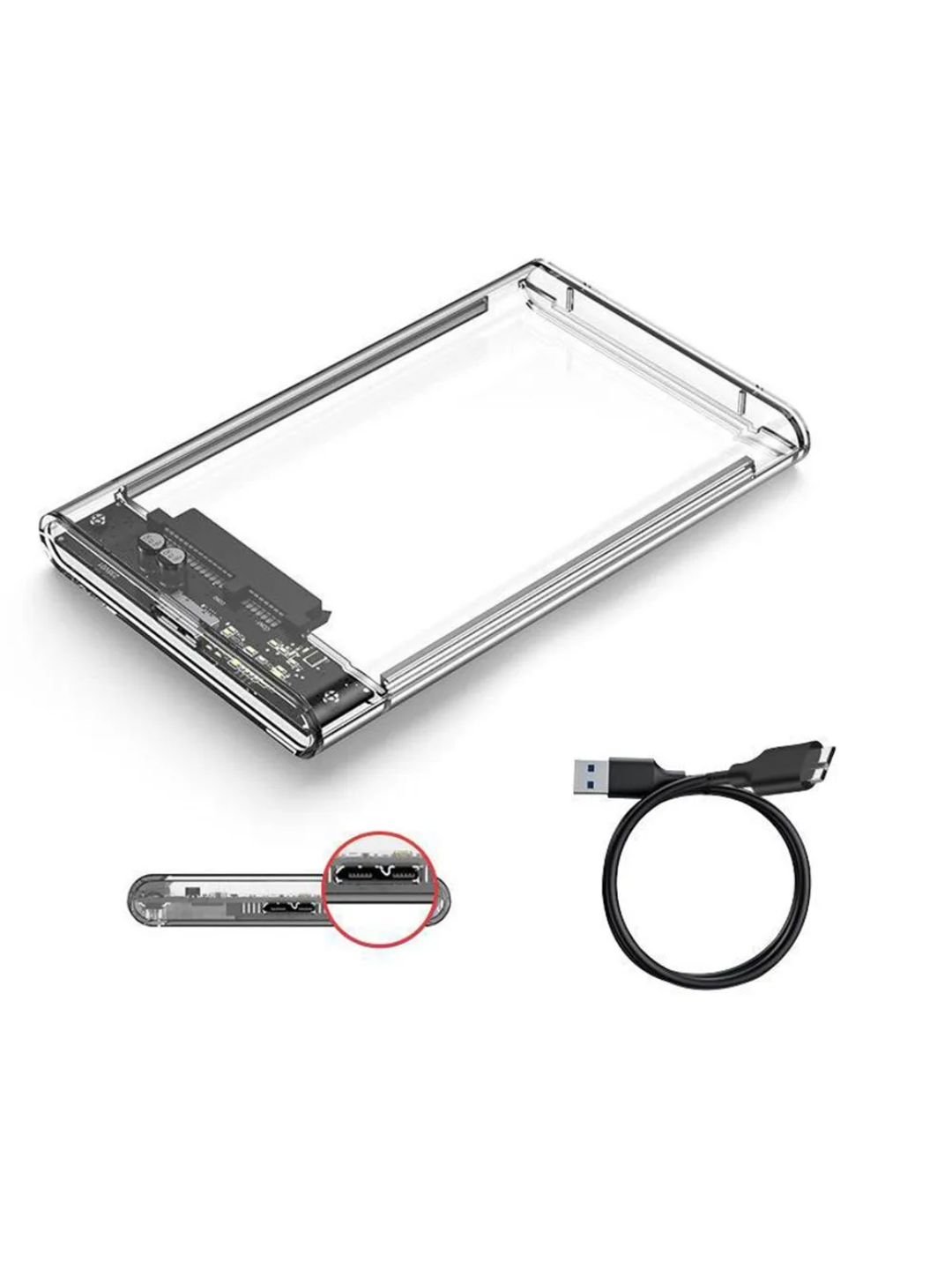 HDD SSD uchun USB 3.0 qolip keys 2.5 noutbuk qattiq diski va SSD uchun,tashqi qora quti