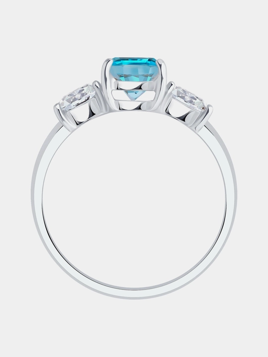 Кольцо из серебра 925 с топазом и фианитами, SOKOLOV 92014657