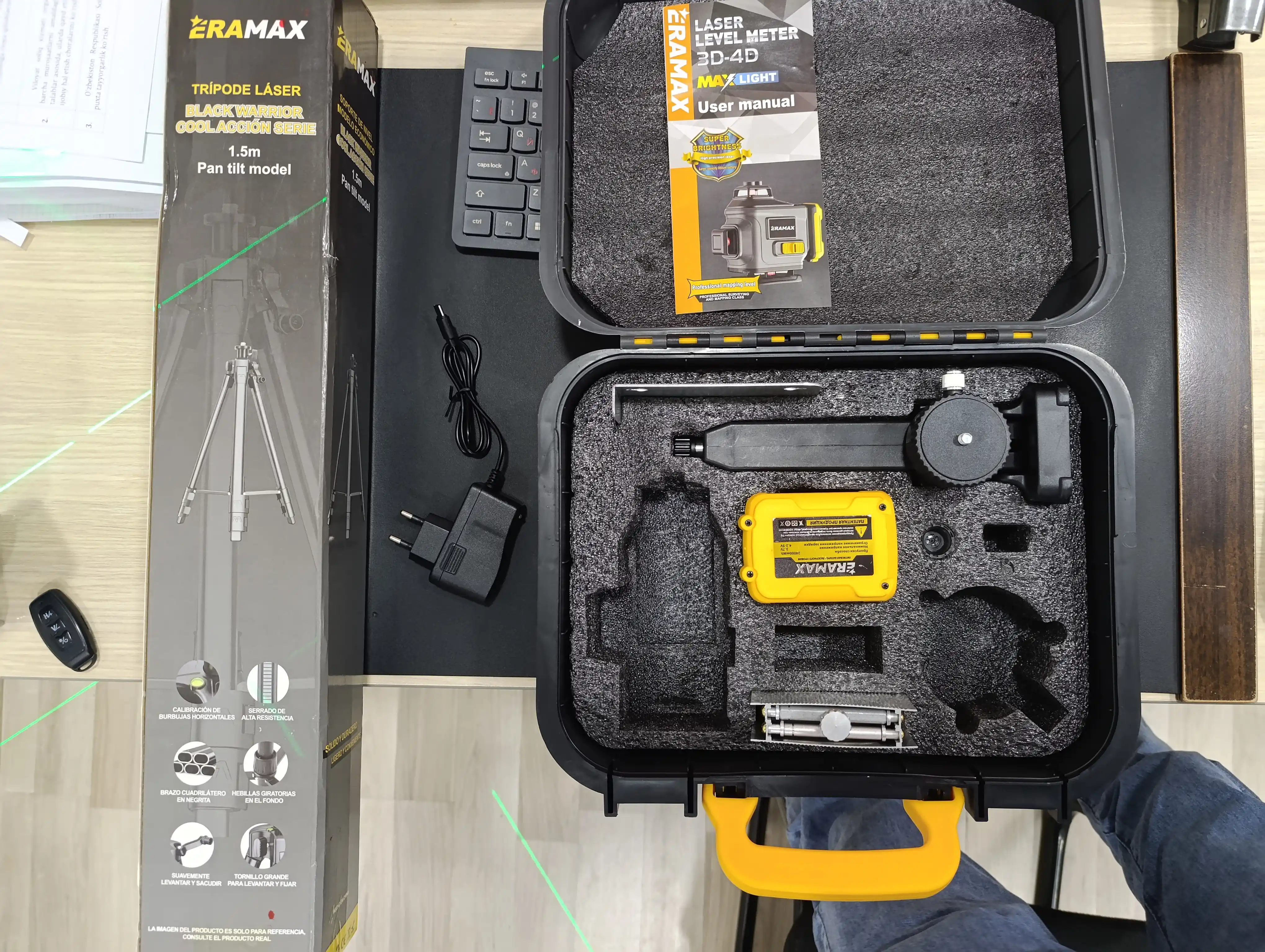 EraMAx ER-L2 -L1 360 lazer daraja shtativ bilan 4D darajasi tripod, 360 daraja lazer