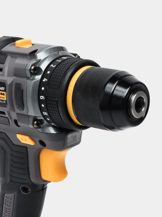 Shurup buragich professional ERAMAX, cho'tkasiz motor, 10 mm, akkumulyatorli, 2 dona