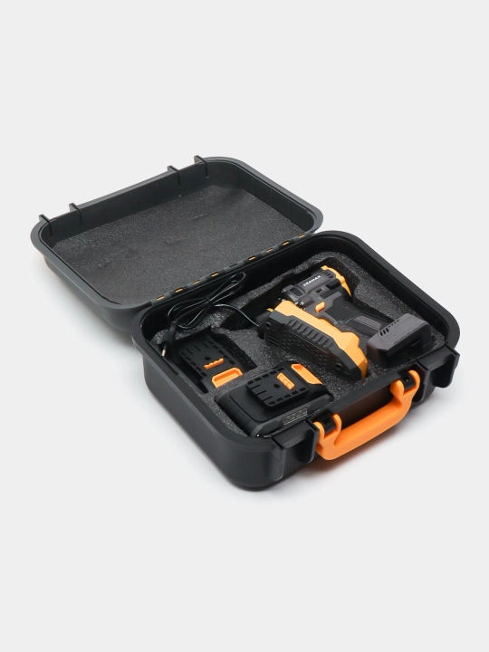 Shurup buragich professional ERAMAX, cho'tkasiz motor, 10 mm, akkumulyatorli, 2 dona