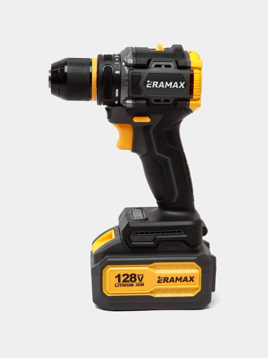 Shurup buragich cho'tkasiz motor Eramax, 10 mm, zaryad ko'rsatkichi bilan drel