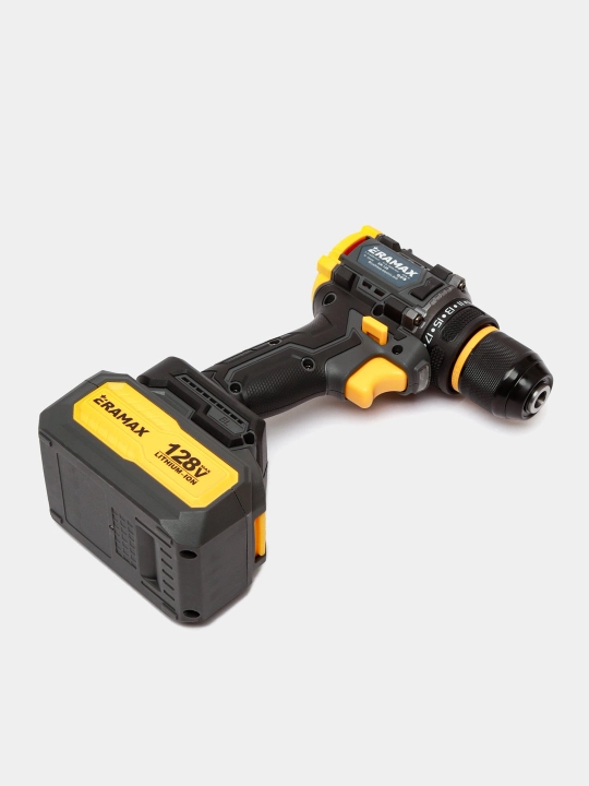 Shurup buragich cho'tkasiz motor Eramax, 10 mm, zaryad ko'rsatkichi bilan drel