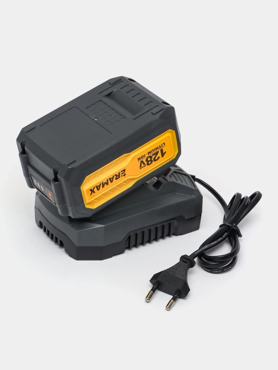 Shurup buragich cho'tkasiz motor Eramax, 10 mm, zaryad ko'rsatkichi bilan drel