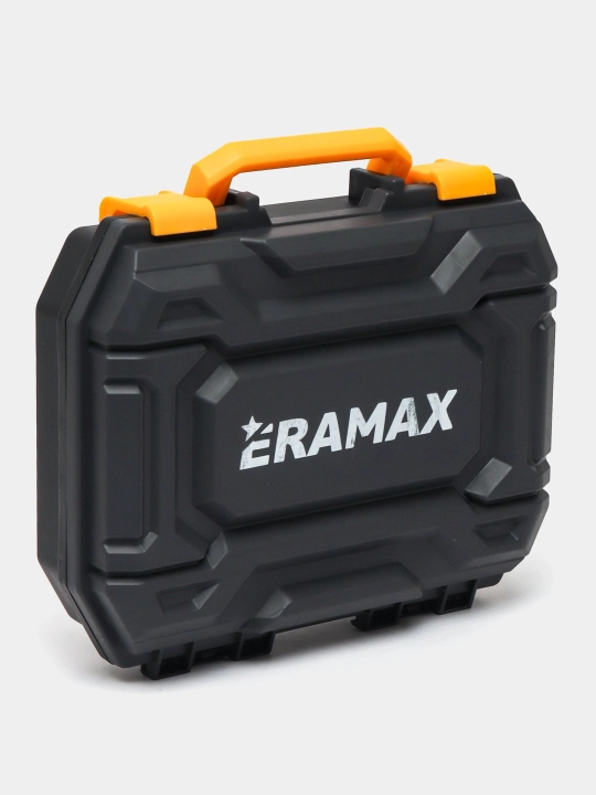 Shurup buragich cho'tkasiz motor Eramax, 10 mm, zaryad ko'rsatkichi bilan drel