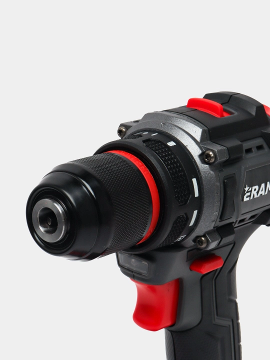 Shurup buragich cho'tkasiz motor Eramax, 10 mm, zaryad ko'rsatkichi bilan drel