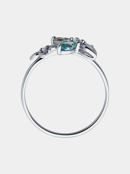 Кольцо из серебра 925 с топазами и фианитами, SOKOLOV 94-310-02061-1