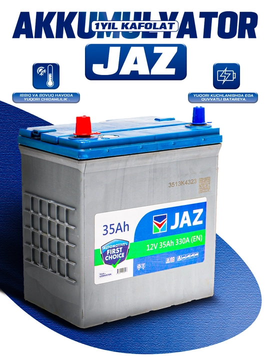JAZ BATTERY - аккумуляторная батарея - джизакский аккумуляторный завод AJ - 1 год гарантии