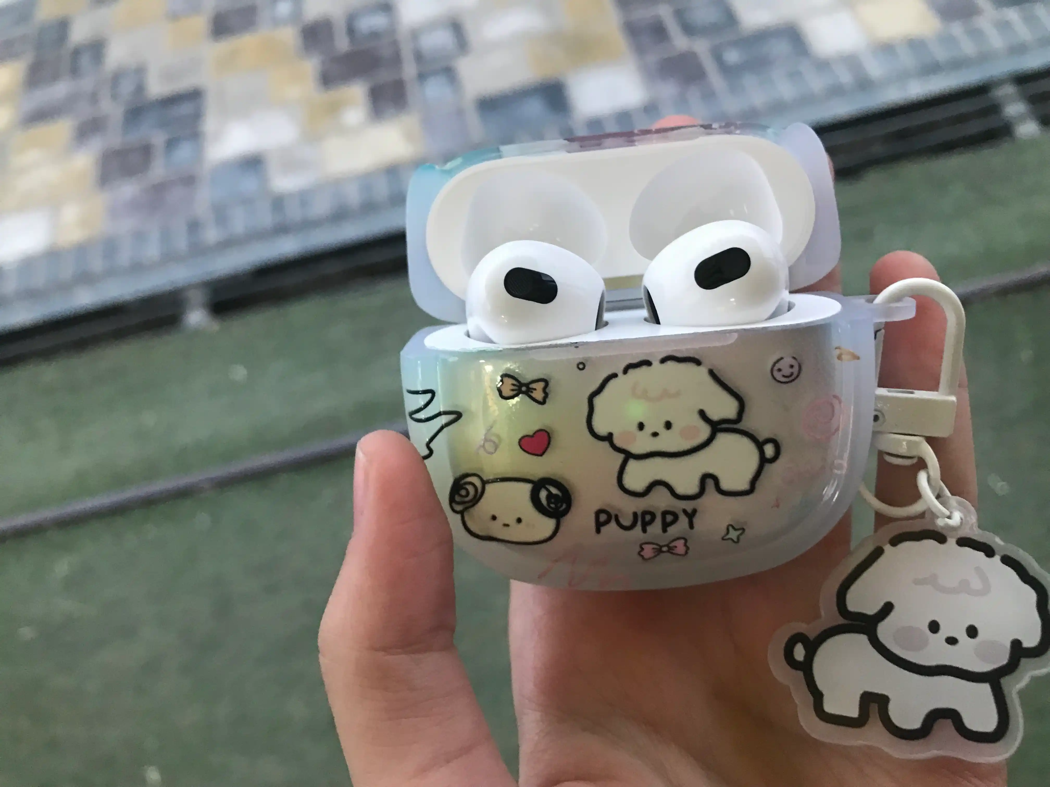 Чехол для наушников с щенком полупрозрачный, airpods 1, 2, 3, 4 и pro
