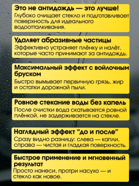 Губка для очистки стёкол от масляной плёнки, удаляет абразивные загрязнения