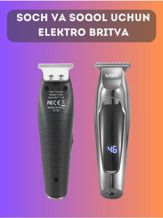 VGR v-070 simsiz trimmer, soqol olish va kesish mashinasi