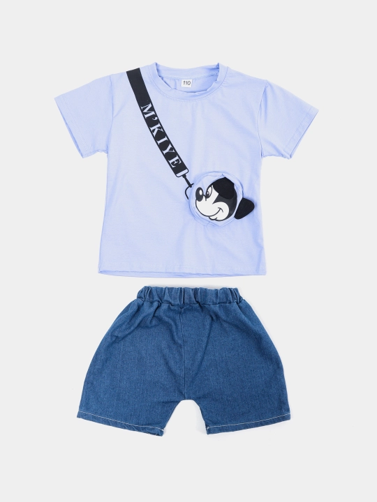 Bolalar ucun yozgi sport kiyim to'plami, 2 qisimli, futbolka + shortik, KIYIM-STORE