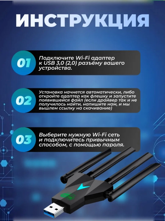 WI-FI адаптер Go-Des GD-BT318, до 1200 м, без помех, 300 Мбит/с
