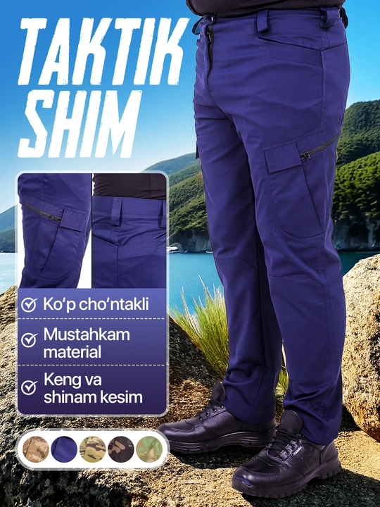Executive taktik shimlar – erkaklar uchun qulay, bardoshli va ko‘p cho‘ntakli kiyim - 