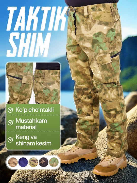 Executive taktik shimlar – erkaklar uchun qulay, bardoshli va ko‘p cho‘ntakli kiyim