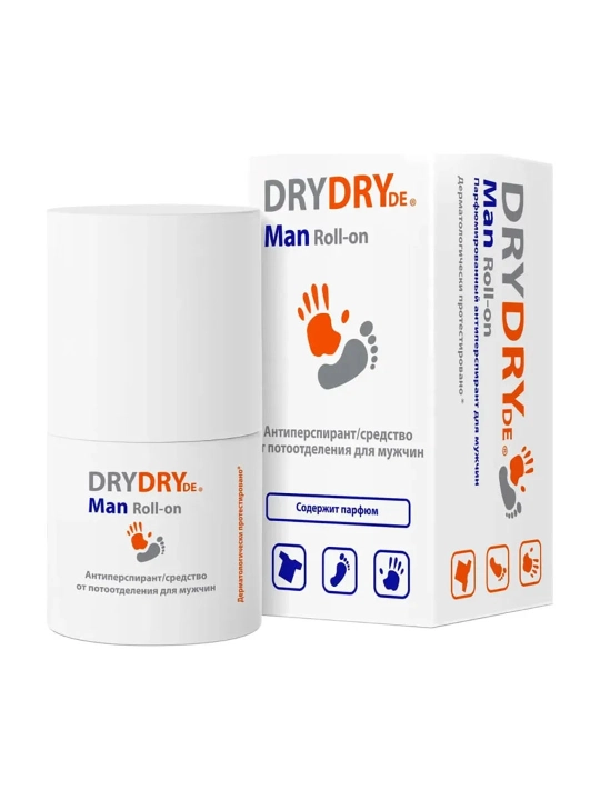 Parfyumlangan dezodorant Dry Dry de Man Roll-on, erkaklar uchun