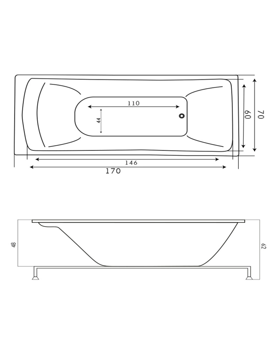Ванная 170x70