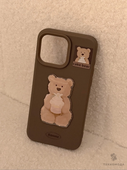 Милый силиконовый чехол с 3D стикерами для iPhone 11/12/13/14/15/16 Pro/ProMax