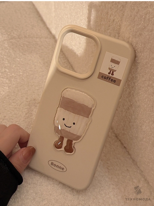 Милый силиконовый чехол с 3D стикерами для iPhone 11/12/13/14/15/16 Pro/ProMax