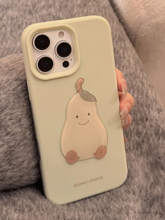 iPhone 11/12/13/14/15/16 Pro/ProMax uchun 3D stikerli yoqimli silikon g‘ilof