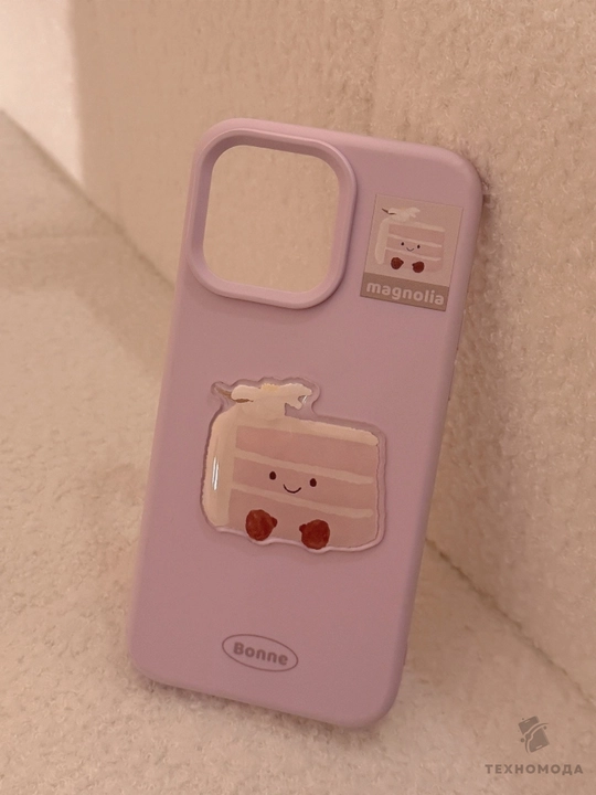 iPhone 11/12/13/14/15/16 Pro/ProMax uchun 3D stikerli yoqimli silikon g‘ilof