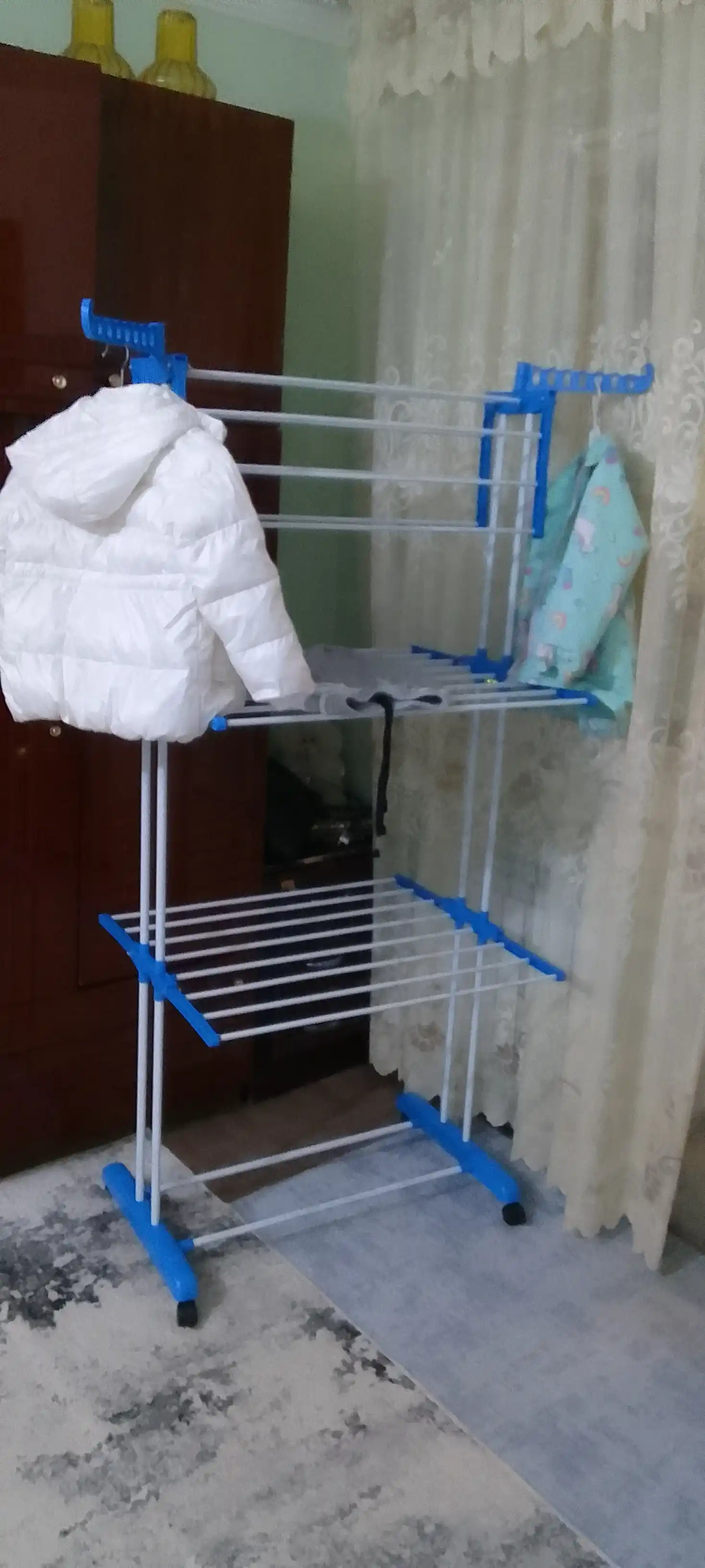 Сушилка для белья и одежды, напольная, складная, вертикальная на колёсах 30 кг 40 кг