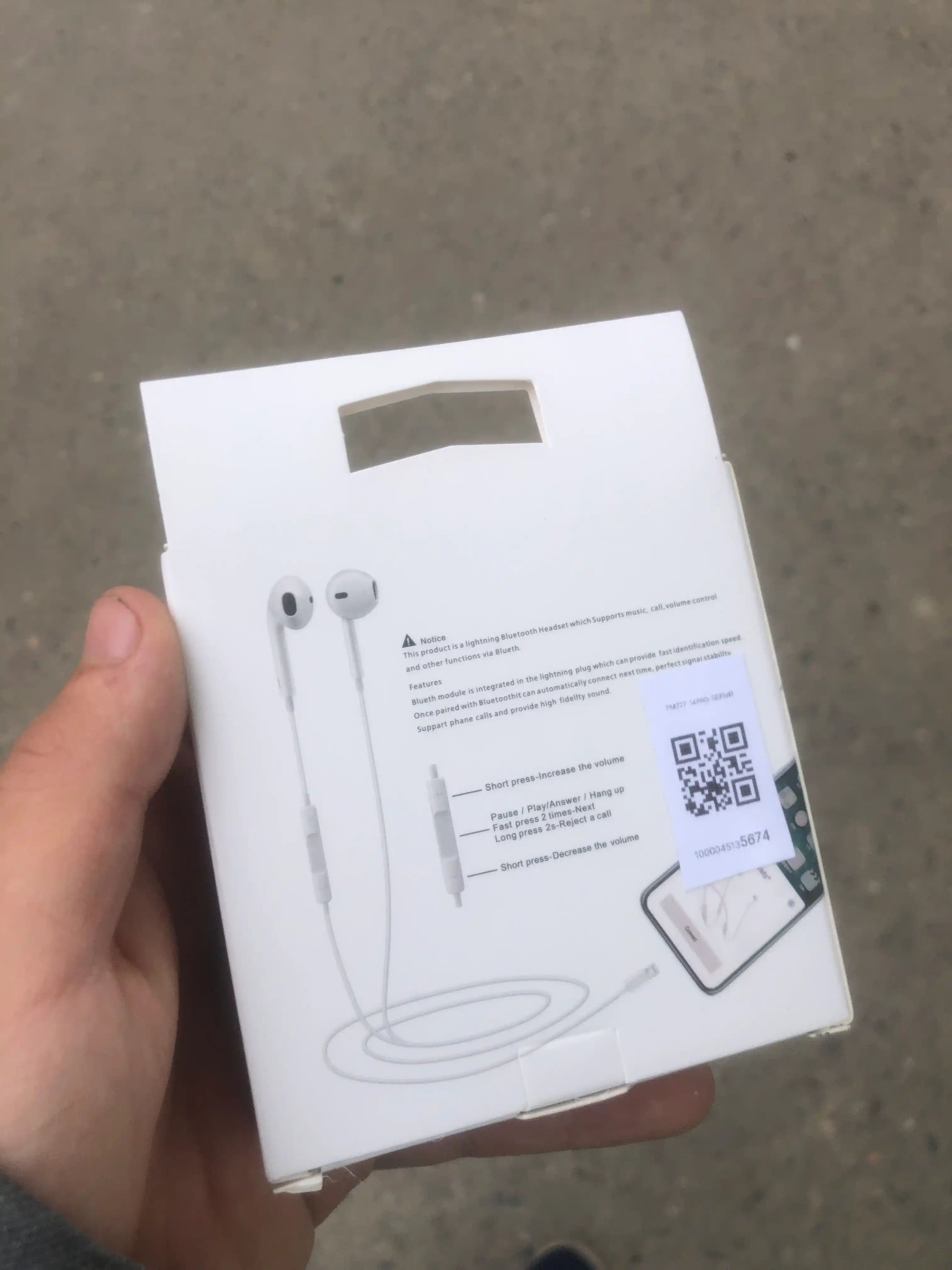 IPhone uchun simli quloqchinlar, mikrofon bilan, Lightning kabeli