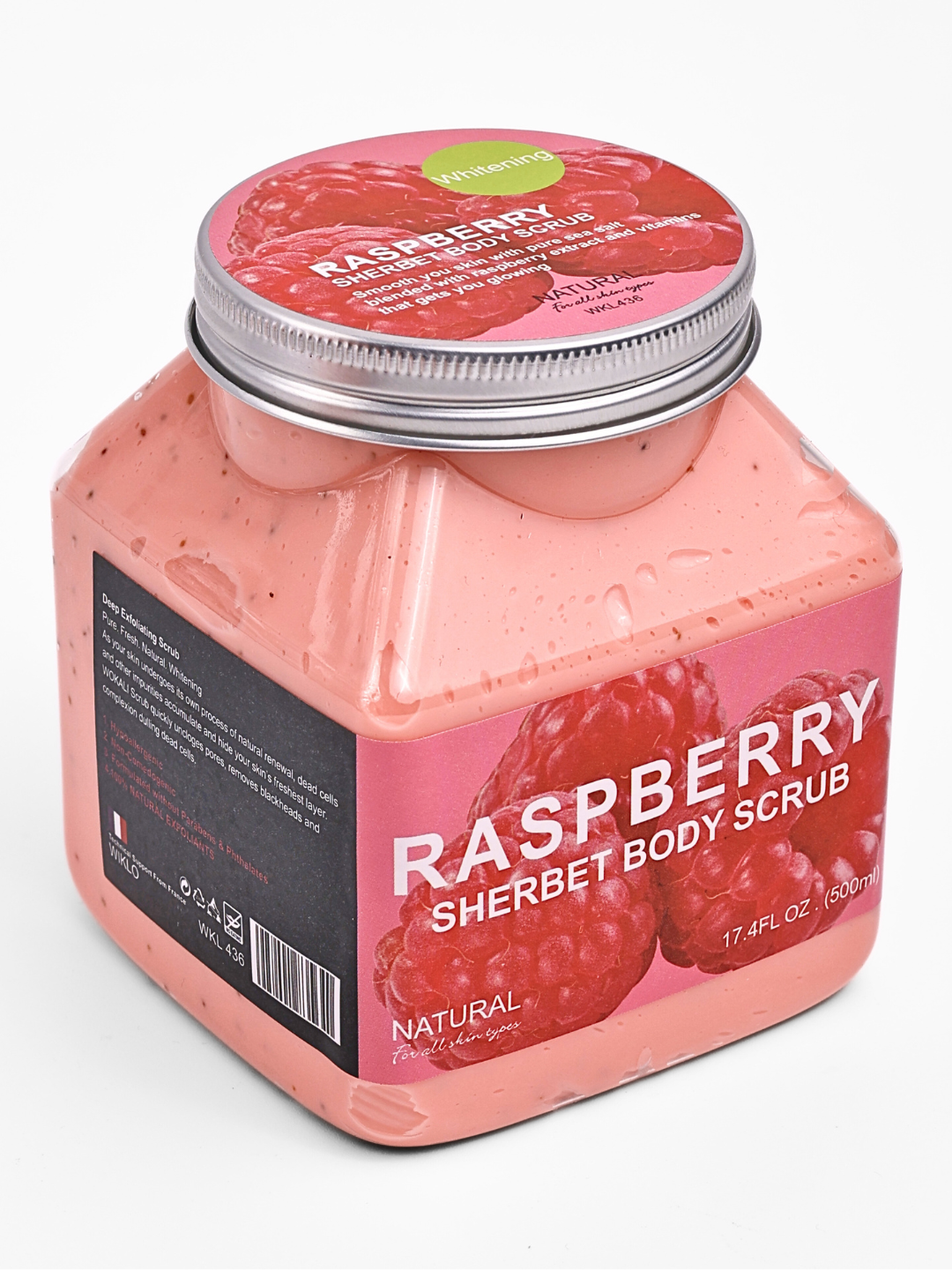 Скраб для лица и тела Wokal Sherbet Body Scrub, с экстрактом малины и клубники, 500/350 гр