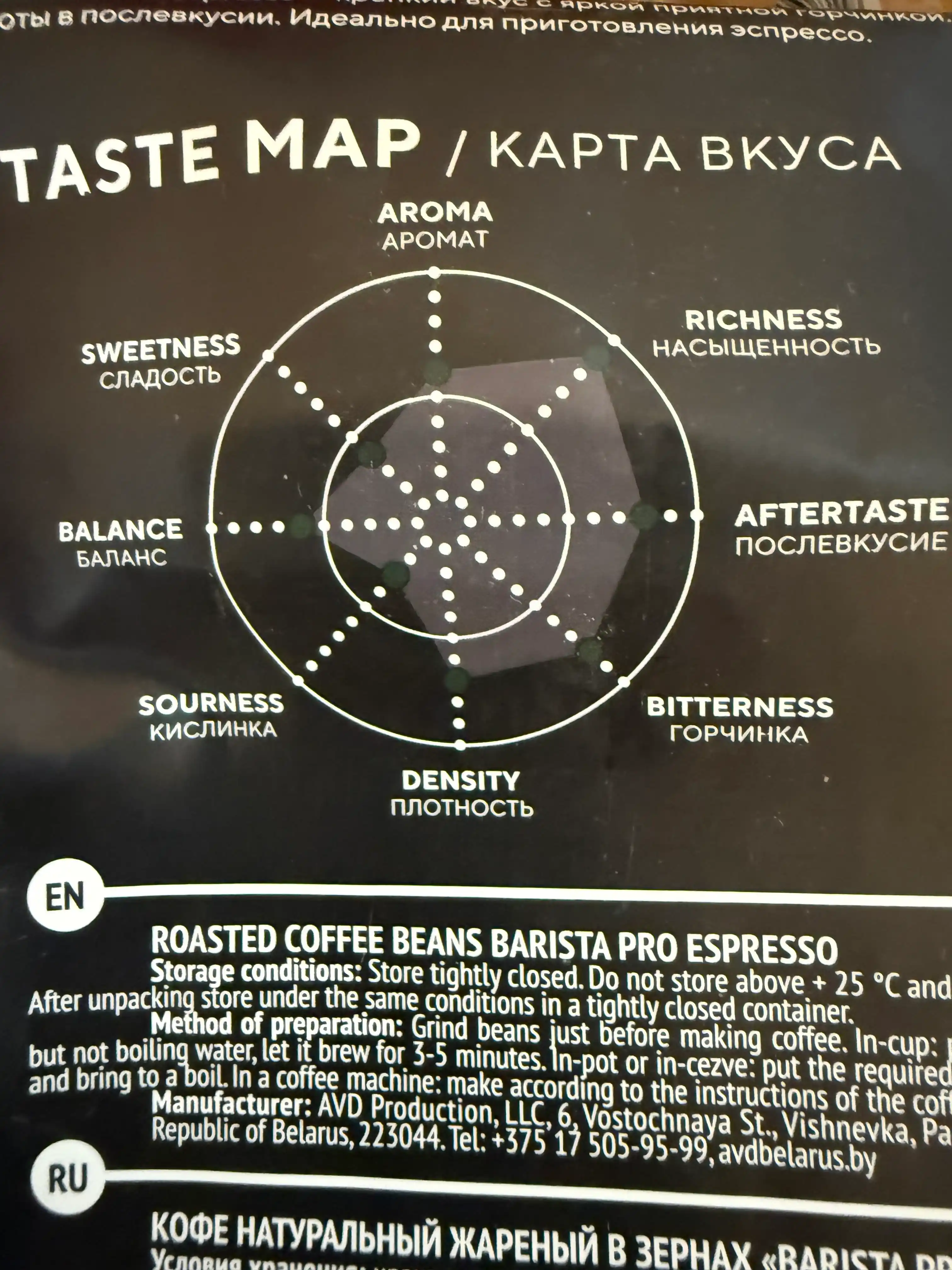 Кофе натуральный  жареный в зернах "Barista Pro Эспрессо", 1000 г