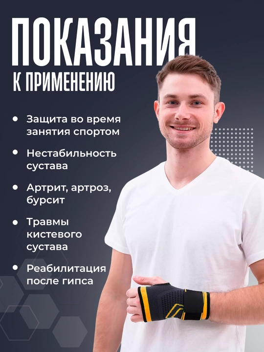 Бандаж кистевой, суппорт на руку, универсальный 1 шт